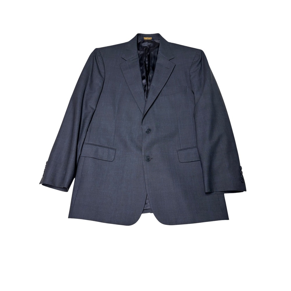 Brooks Brothers 346 Mens 42R Suit Jacket Navy Glen Plaid Wool Stretch Blazer